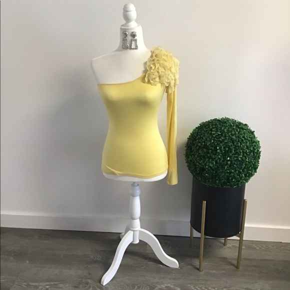 Yellow One sleeve Top - Picture 2 of 8
